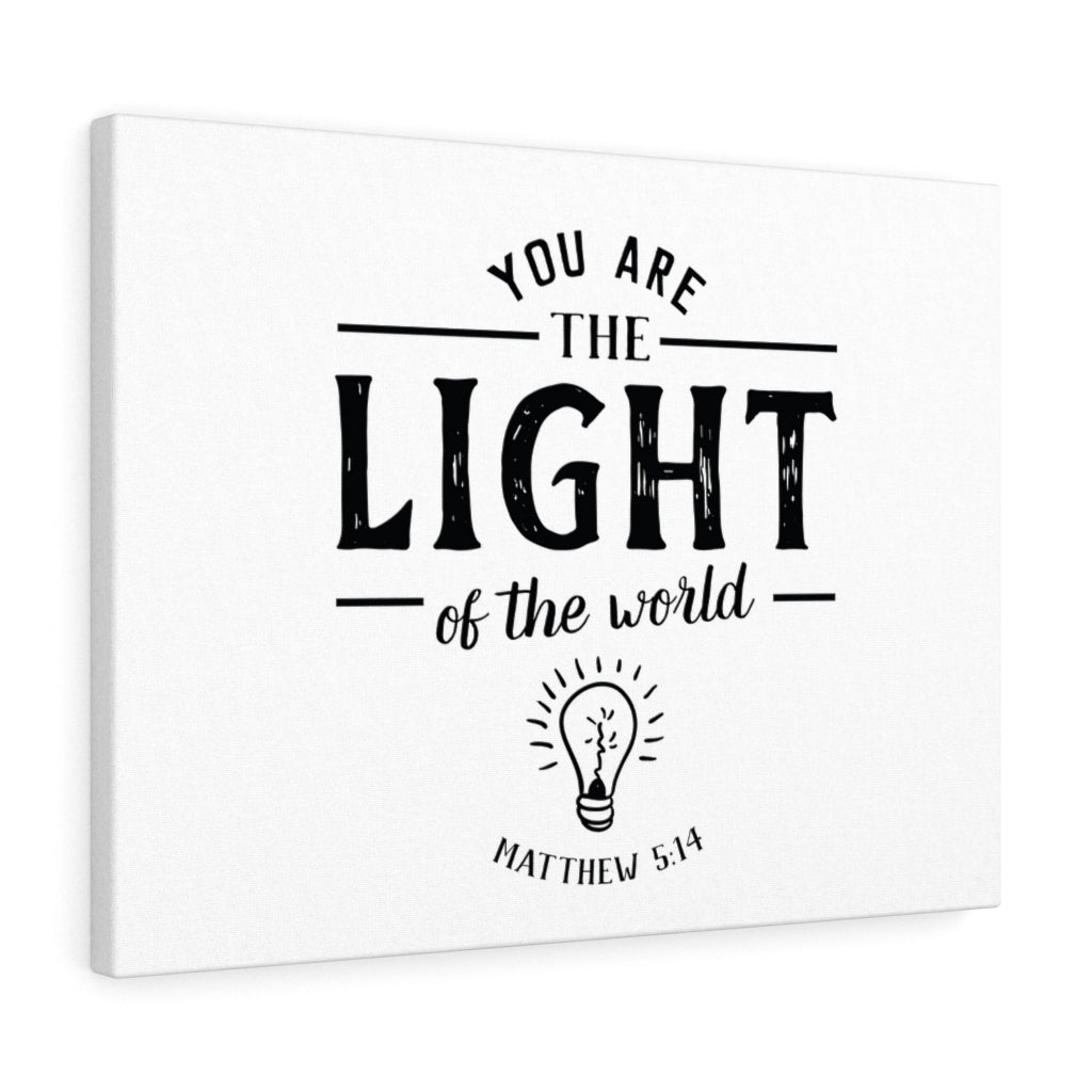 Scripture Walls You Are The Light Matthew 5:14 White Bible Verse Canvas Christian Wall Art Ready to Hang Unframed-Express Your Love Gifts