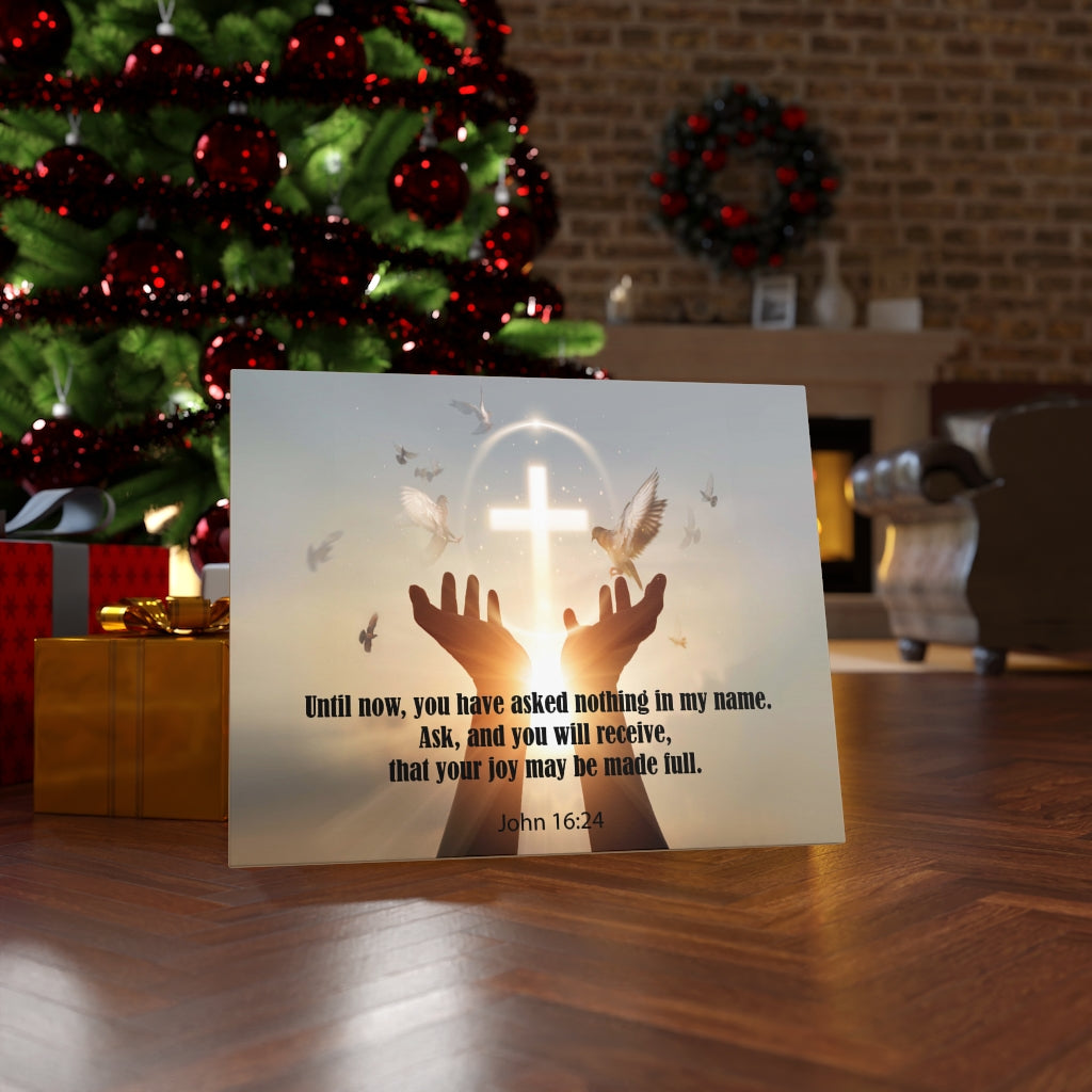Scripture Walls You Have Asked Nothing John 16:24 Bible Verse Canvas Christian Wall Art Ready to Hang Unframed-Express Your Love Gifts