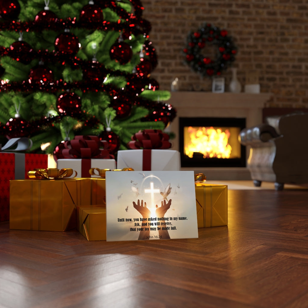 Scripture Walls You Have Asked Nothing John 16:24 Bible Verse Canvas Christian Wall Art Ready to Hang Unframed-Express Your Love Gifts