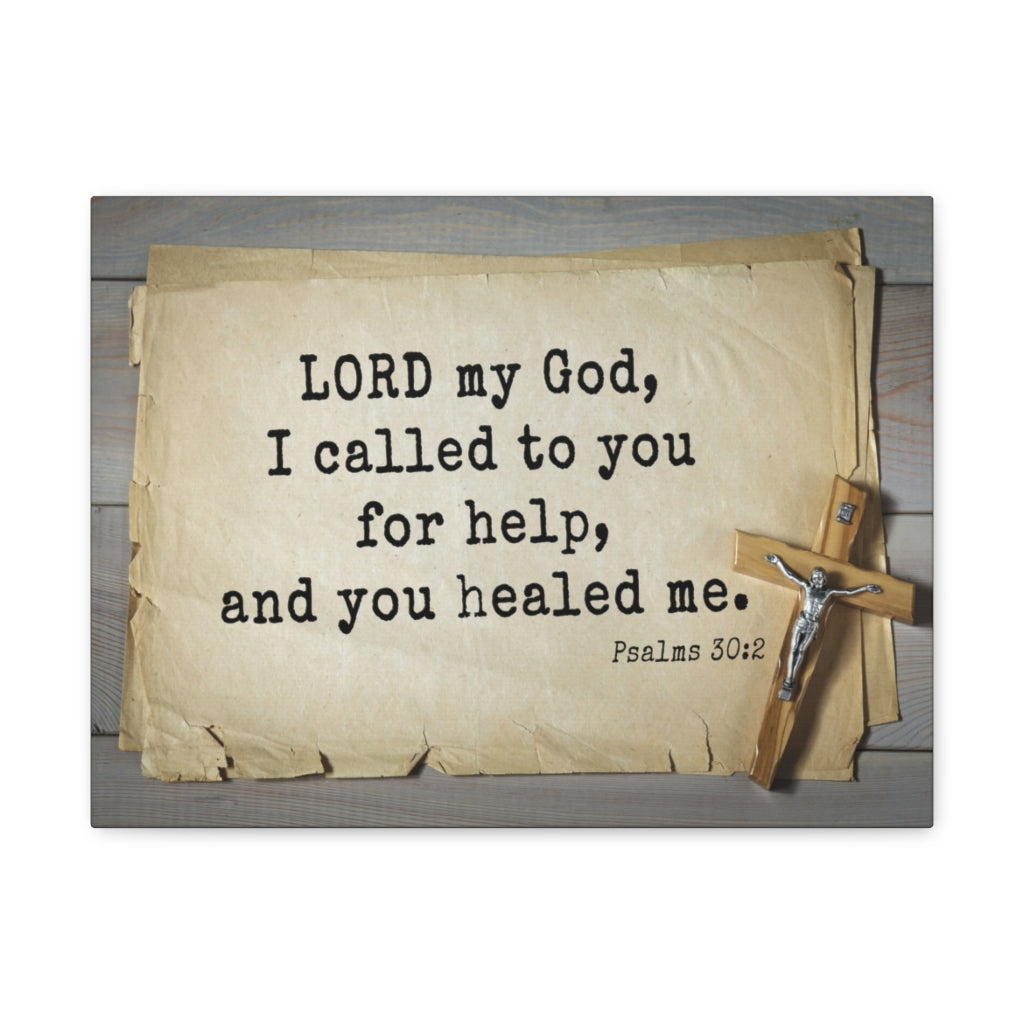 Scripture Walls You Healed Me Psalms 30:2 Bible Verse Canvas Christian Wall Art Ready to Hang Unframed-Express Your Love Gifts