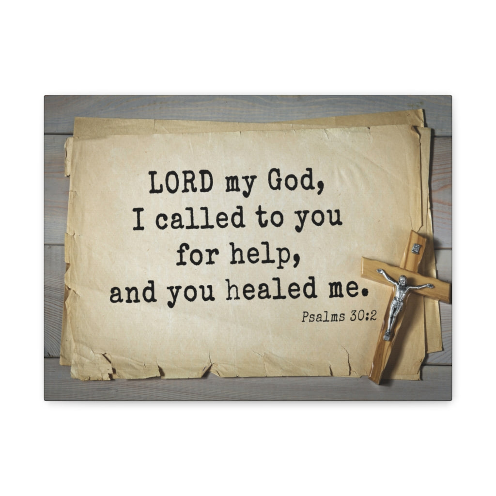 Scripture Walls You Healed Me Psalms 30:2 Bible Verse Canvas Christian Wall Art Ready to Hang Unframed-Express Your Love Gifts