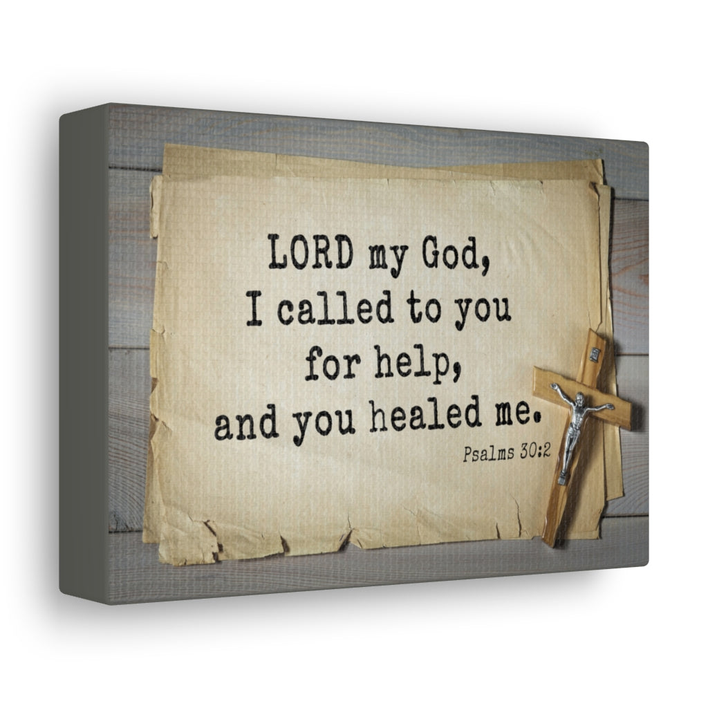 Scripture Walls You Healed Me Psalms 30:2 Bible Verse Canvas Christian Wall Art Ready to Hang Unframed-Express Your Love Gifts