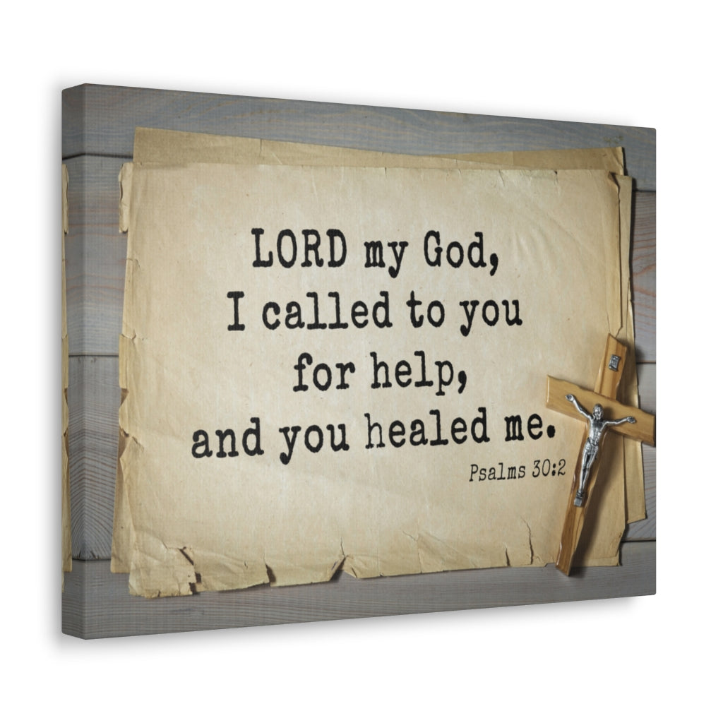 Scripture Walls You Healed Me Psalms 30:2 Bible Verse Canvas Christian Wall Art Ready to Hang Unframed-Express Your Love Gifts