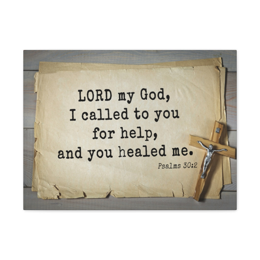 Scripture Walls You Healed Me Psalms 30:2 Bible Verse Canvas Christian Wall Art Ready to Hang Unframed-Express Your Love Gifts