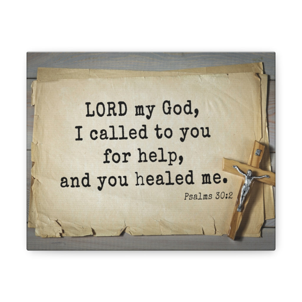 Scripture Walls You Healed Me Psalms 30:2 Bible Verse Canvas Christian Wall Art Ready to Hang Unframed-Express Your Love Gifts