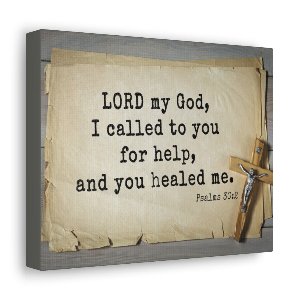 Scripture Walls You Healed Me Psalms 30:2 Bible Verse Canvas Christian Wall Art Ready to Hang Unframed-Express Your Love Gifts
