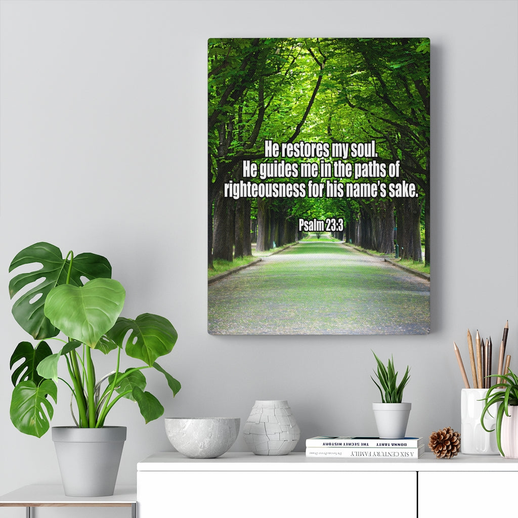 Scripture Walls You Restore My Soul Psalm 23:3 Wall Art Christian Home Decor Unframed-Express Your Love Gifts