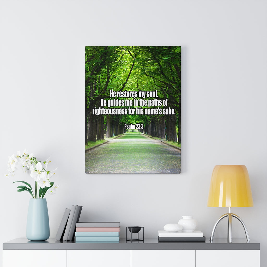 Scripture Walls You Restore My Soul Psalm 23:3 Wall Art Christian Home Decor Unframed-Express Your Love Gifts