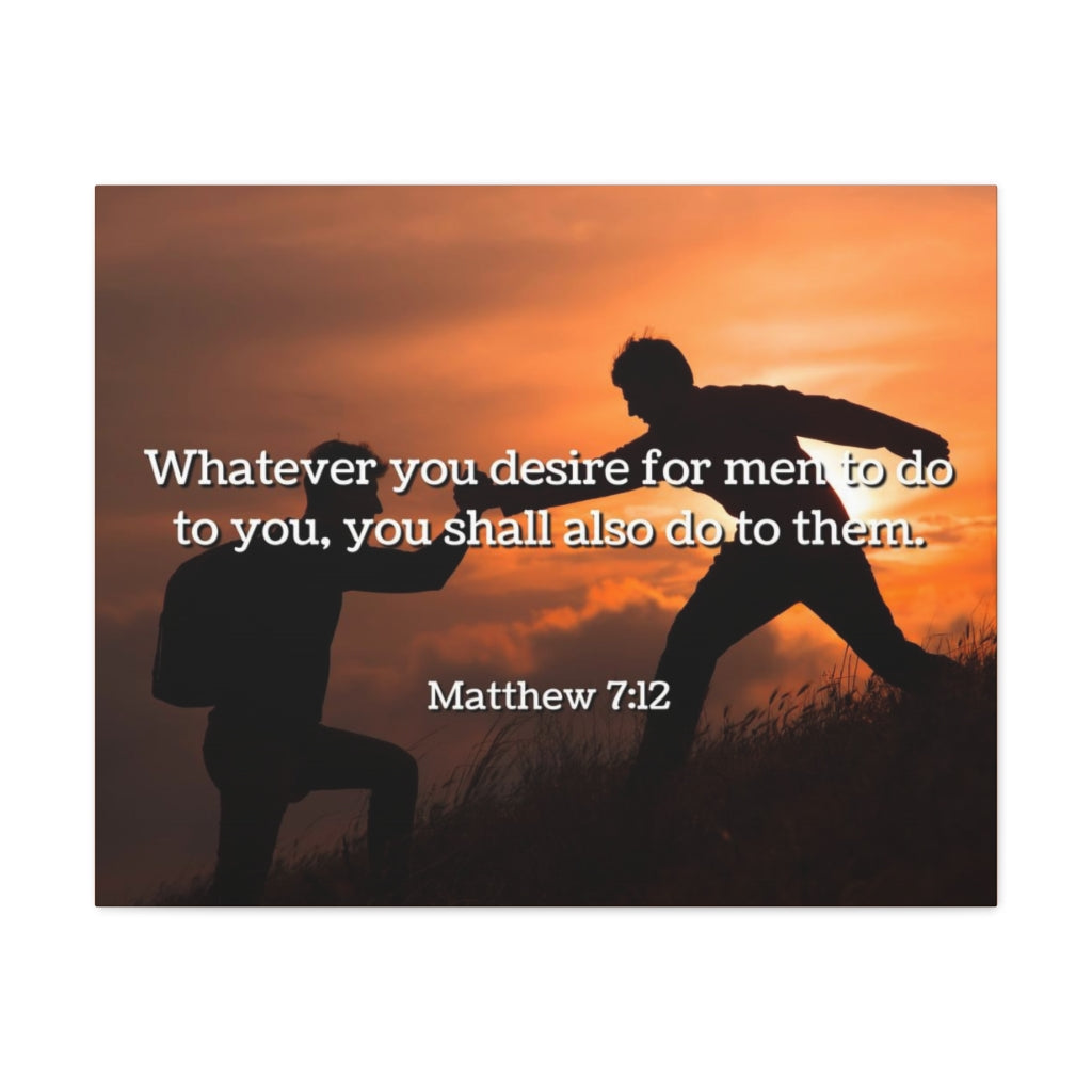 Scripture Walls You Shall Matthew 7:12 Bible Verse Canvas Christian Wall Art Ready to Hang Unframed-Express Your Love Gifts