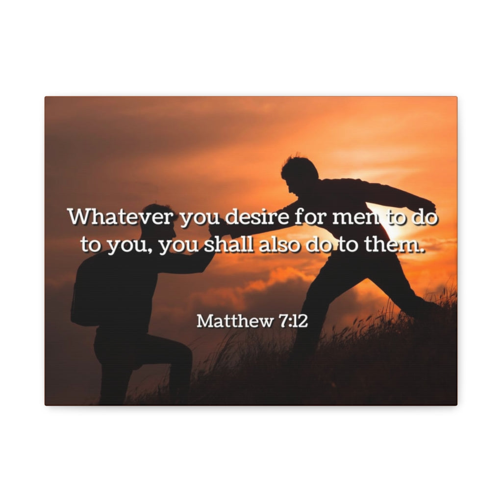 Scripture Walls You Shall Matthew 7:12 Bible Verse Canvas Christian Wall Art Ready to Hang Unframed-Express Your Love Gifts