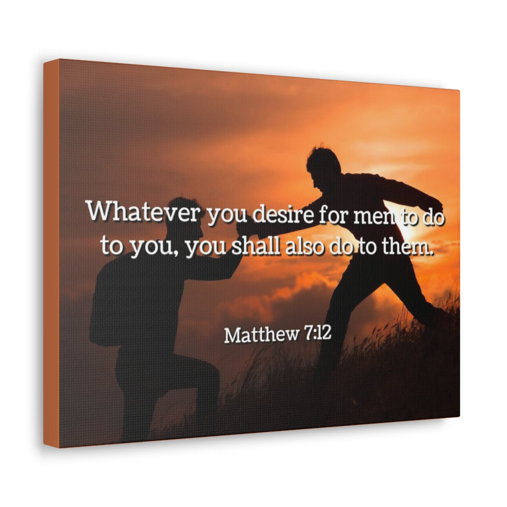 Scripture Walls You Shall Matthew 7:12 Bible Verse Canvas Christian Wall Art Ready to Hang Unframed-Express Your Love Gifts