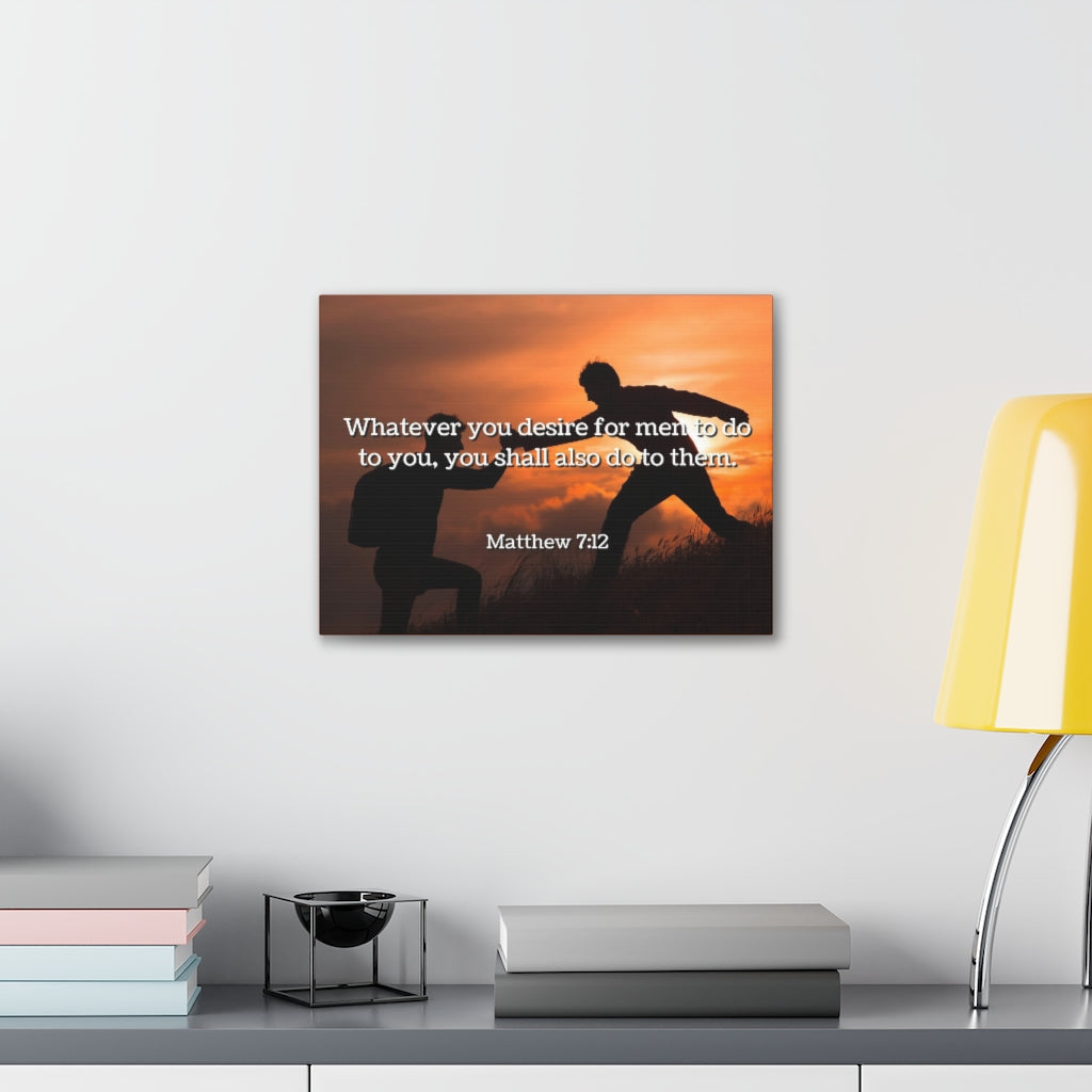 Scripture Walls You Shall Matthew 7:12 Bible Verse Canvas Christian Wall Art Ready to Hang Unframed-Express Your Love Gifts