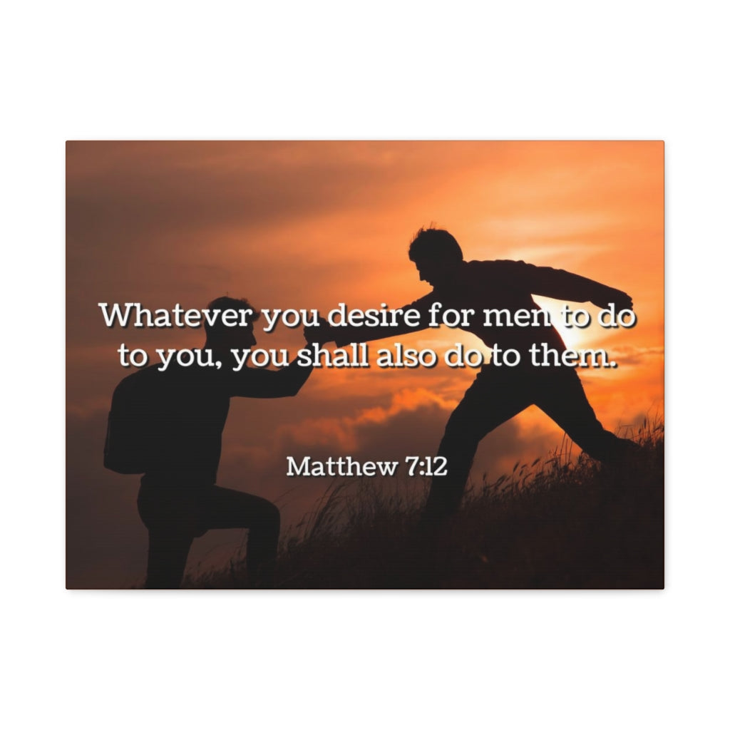 Scripture Walls You Shall Matthew 7:12 Bible Verse Canvas Christian Wall Art Ready to Hang Unframed-Express Your Love Gifts