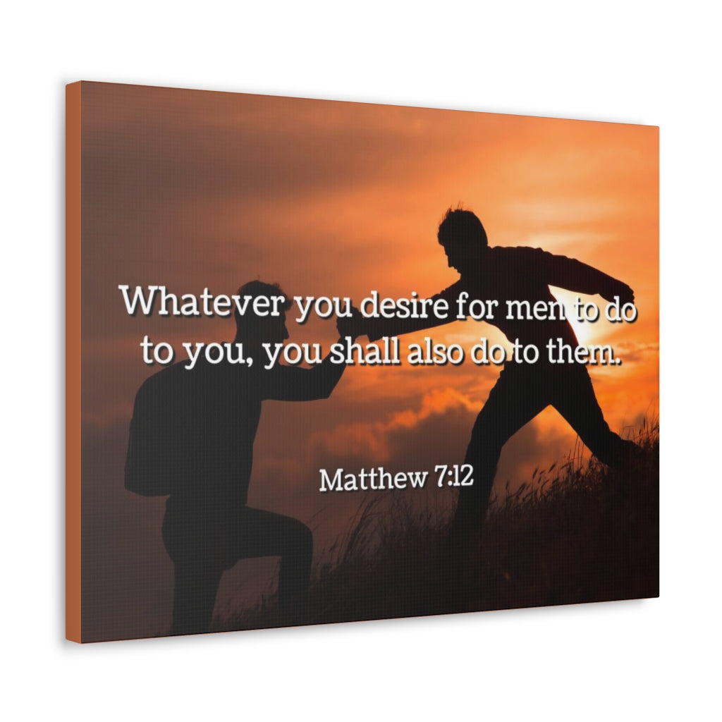 Scripture Walls You Shall Matthew 7:12 Bible Verse Canvas Christian Wall Art Ready to Hang Unframed-Express Your Love Gifts