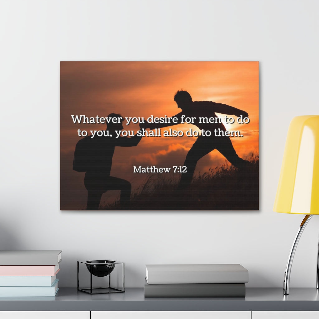Scripture Walls You Shall Matthew 7:12 Bible Verse Canvas Christian Wall Art Ready to Hang Unframed-Express Your Love Gifts