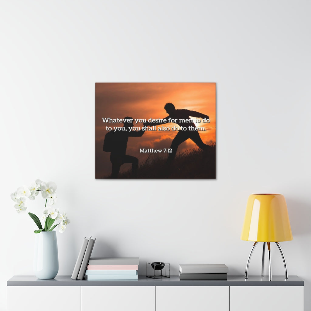 Scripture Walls You Shall Matthew 7:12 Bible Verse Canvas Christian Wall Art Ready to Hang Unframed-Express Your Love Gifts