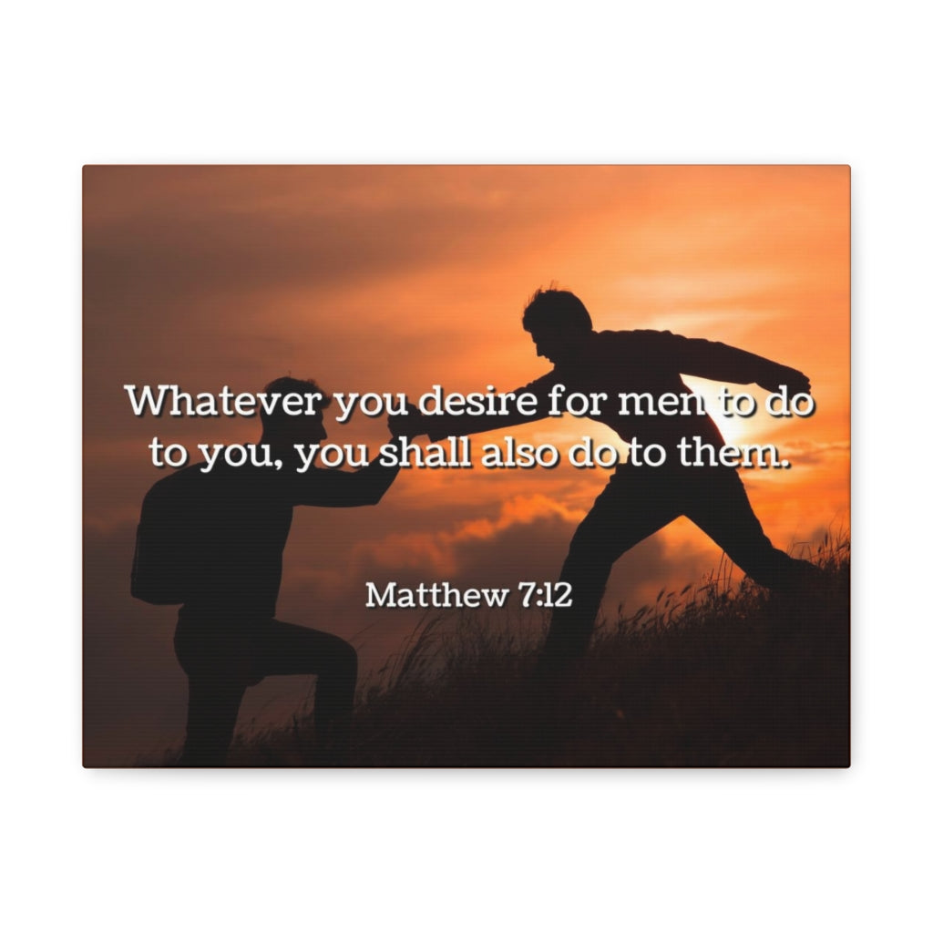 Scripture Walls You Shall Matthew 7:12 Bible Verse Canvas Christian Wall Art Ready to Hang Unframed-Express Your Love Gifts