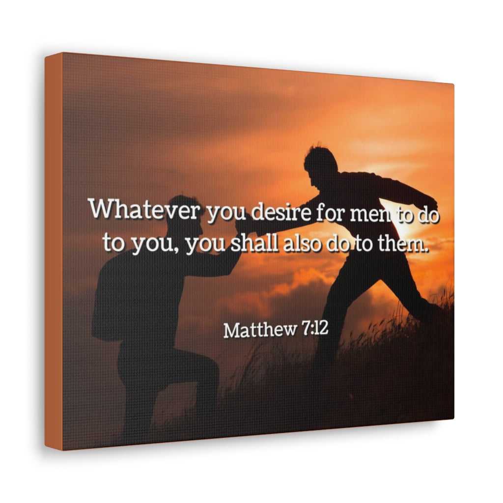 Scripture Walls You Shall Matthew 7:12 Bible Verse Canvas Christian Wall Art Ready to Hang Unframed-Express Your Love Gifts