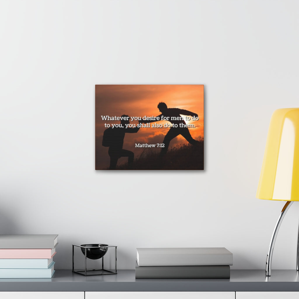 Scripture Walls You Shall Matthew 7:12 Bible Verse Canvas Christian Wall Art Ready to Hang Unframed-Express Your Love Gifts
