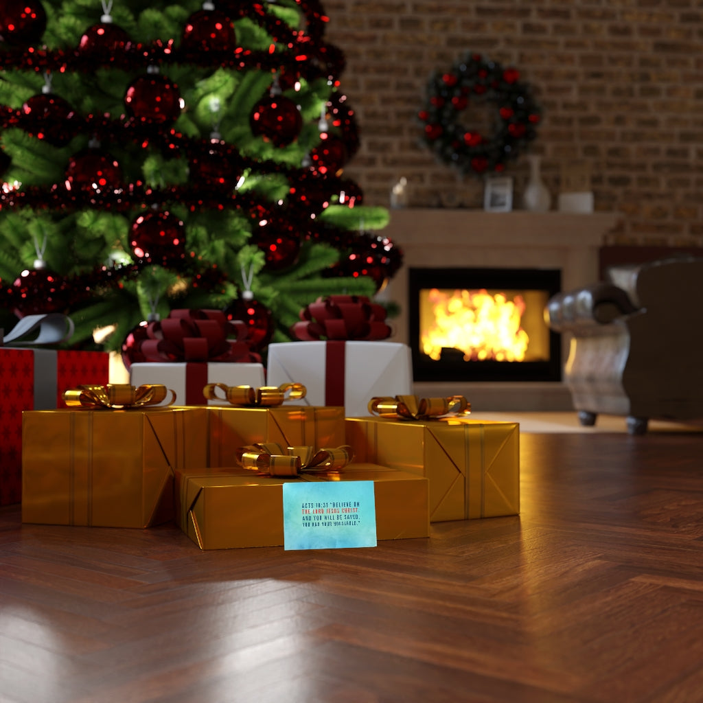 Scripture Walls You Will Be Saved Acts 16:31 Bible Verse Canvas Christian Wall Art Ready to Hang Unframed-Express Your Love Gifts