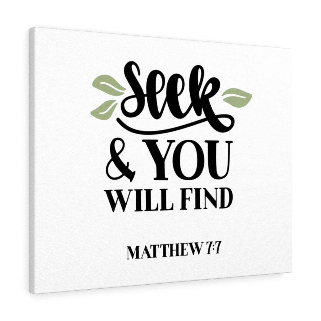 Scripture Walls You Will Find Matthew 7:7 Bible Verse Canvas Christian Wall Art Ready to Hang Unframed-Express Your Love Gifts