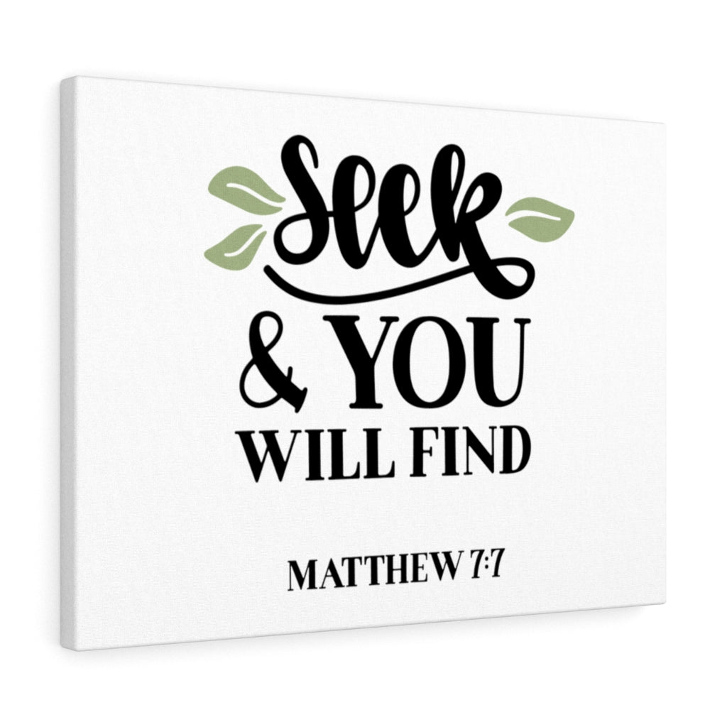 Scripture Walls You Will Find Matthew 7:7 Bible Verse Canvas Christian Wall Art Ready to Hang Unframed-Express Your Love Gifts