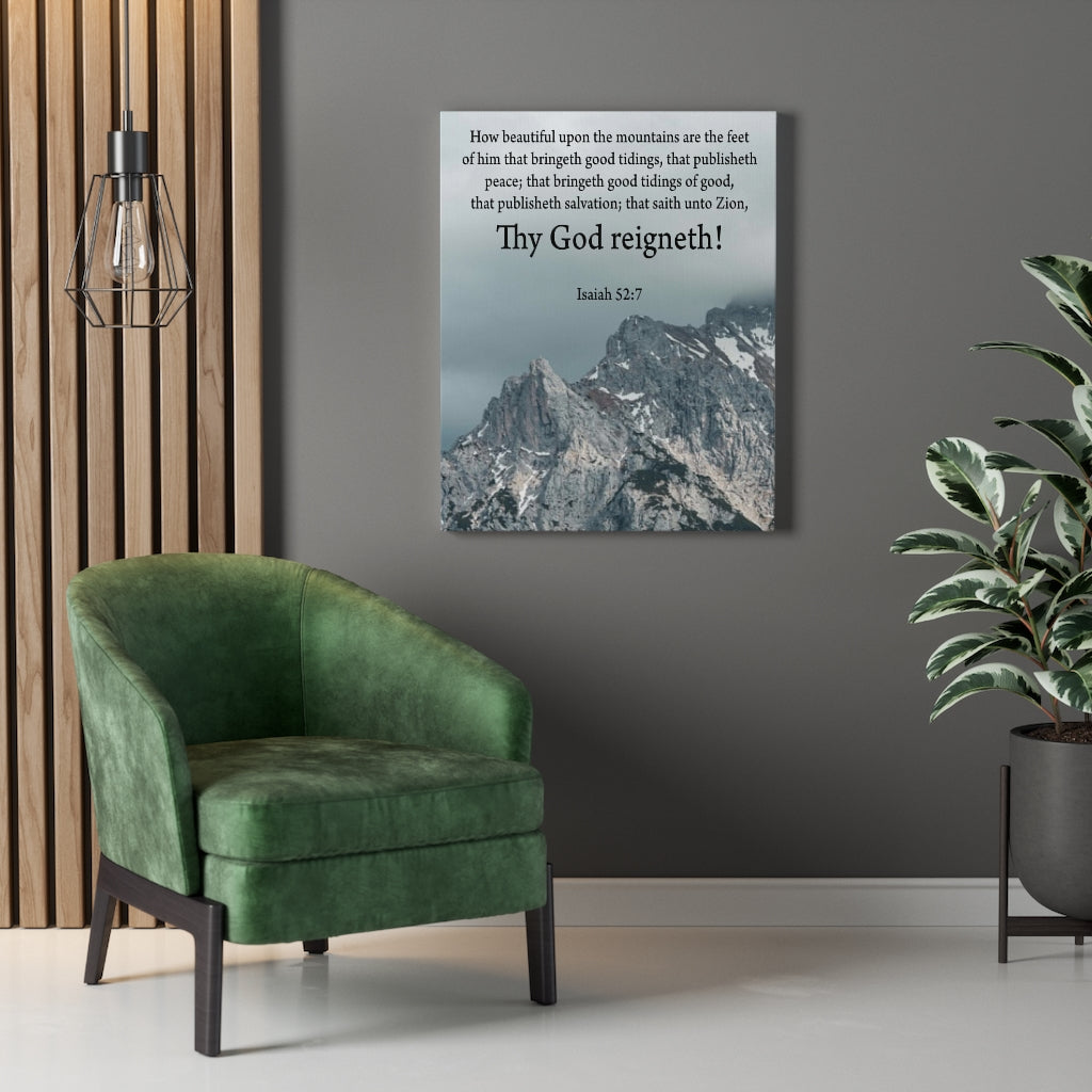 Scripture Walls Your God Reigns Isaiah 52:7 Christian Home Decor Bible Art Unframed-Express Your Love Gifts