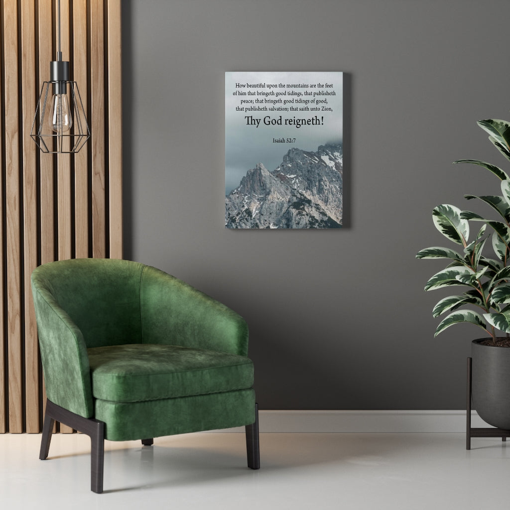 Scripture Walls Your God Reigns Isaiah 52:7 Christian Home Decor Bible Art Unframed-Express Your Love Gifts
