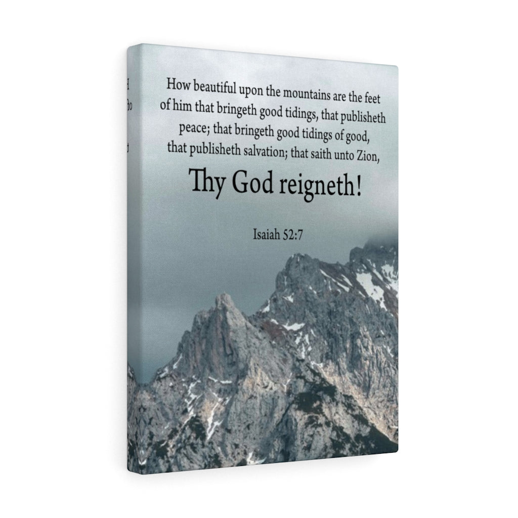 Scripture Walls Your God Reigns Isaiah 52:7 Christian Home Decor Bible Art Unframed-Express Your Love Gifts