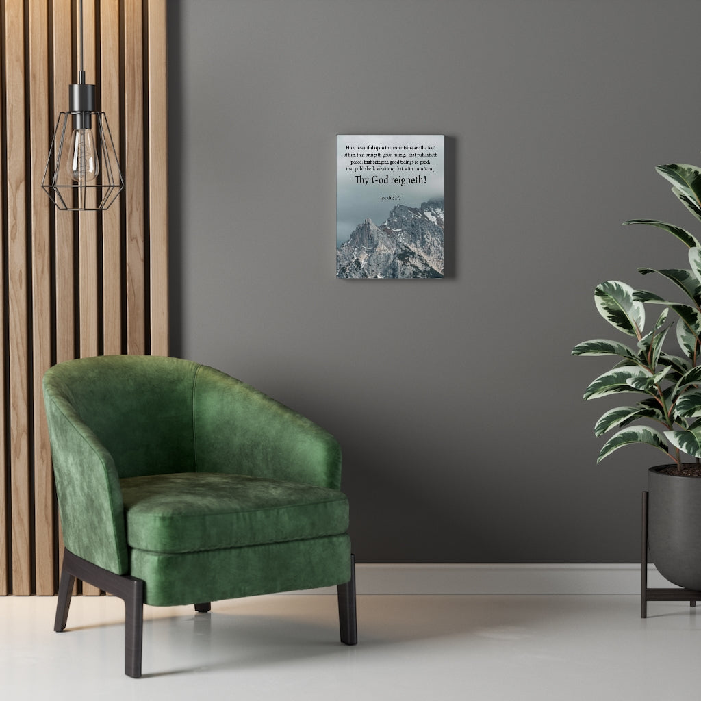 Scripture Walls Your God Reigns Isaiah 52:7 Christian Home Decor Bible Art Unframed-Express Your Love Gifts