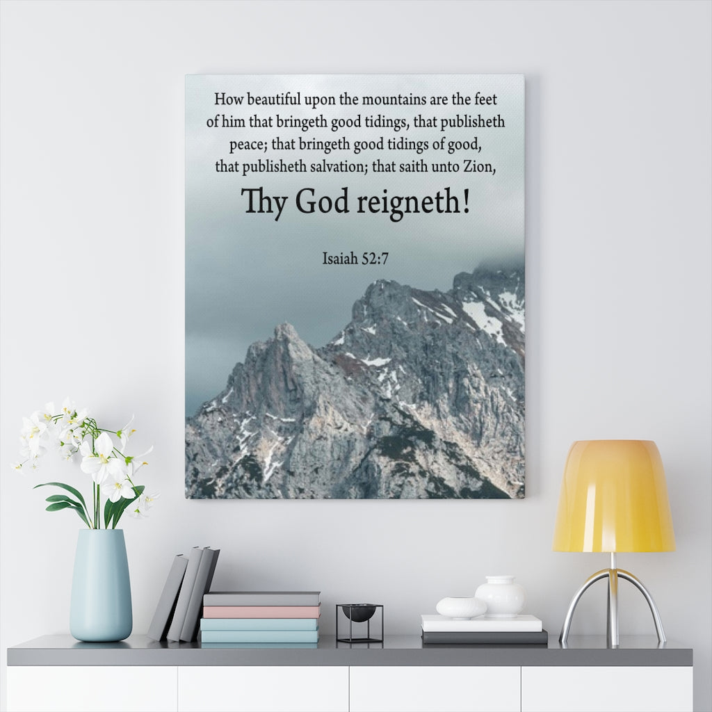 Scripture Walls Your God Reigns Isaiah 52:7 Christian Home Decor Bible Art Unframed-Express Your Love Gifts