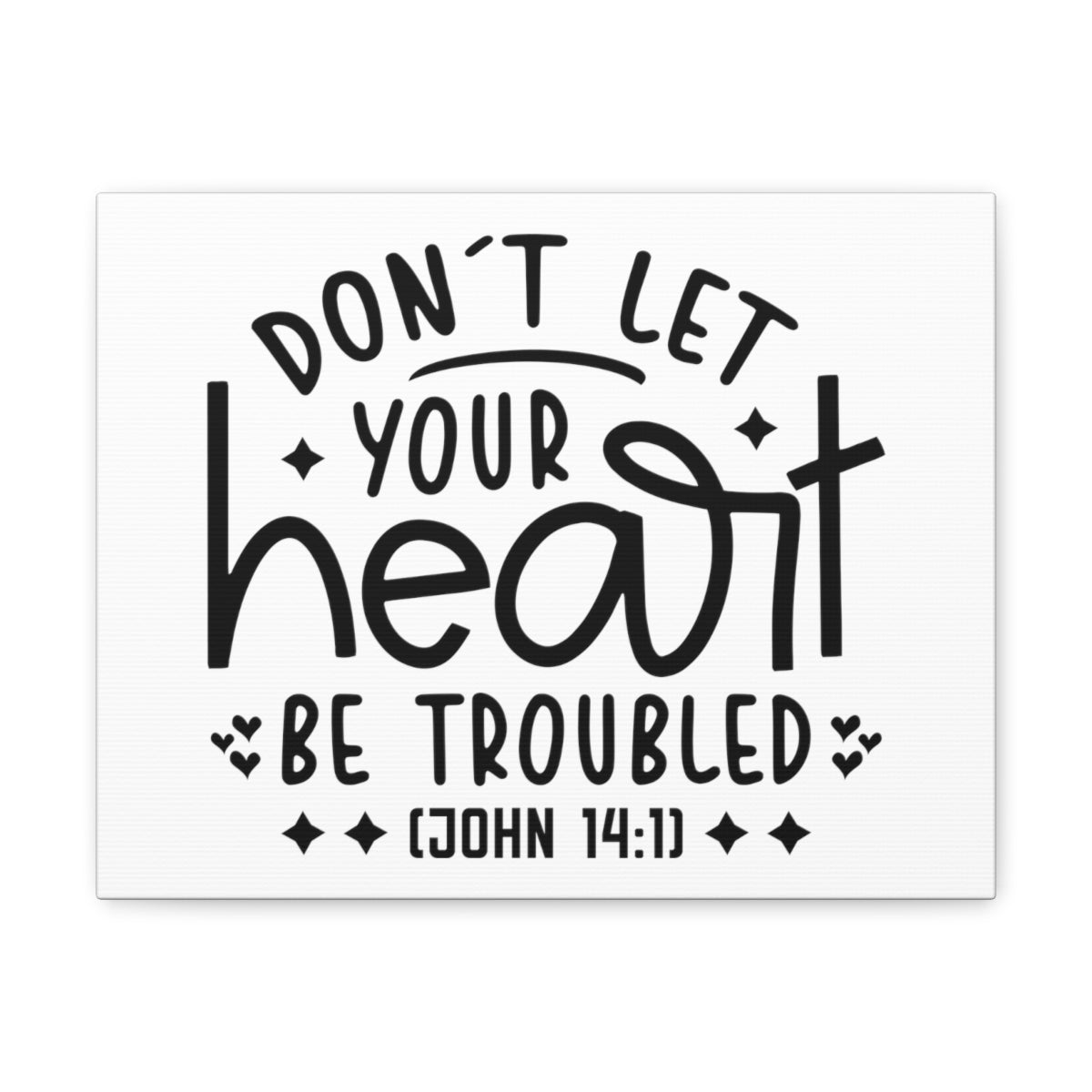 Scripture Walls Your Heart John 14:1 Star Heart Bible Verse Canvas Christian Wall Art Ready to Hang Unframed-Express Your Love Gifts