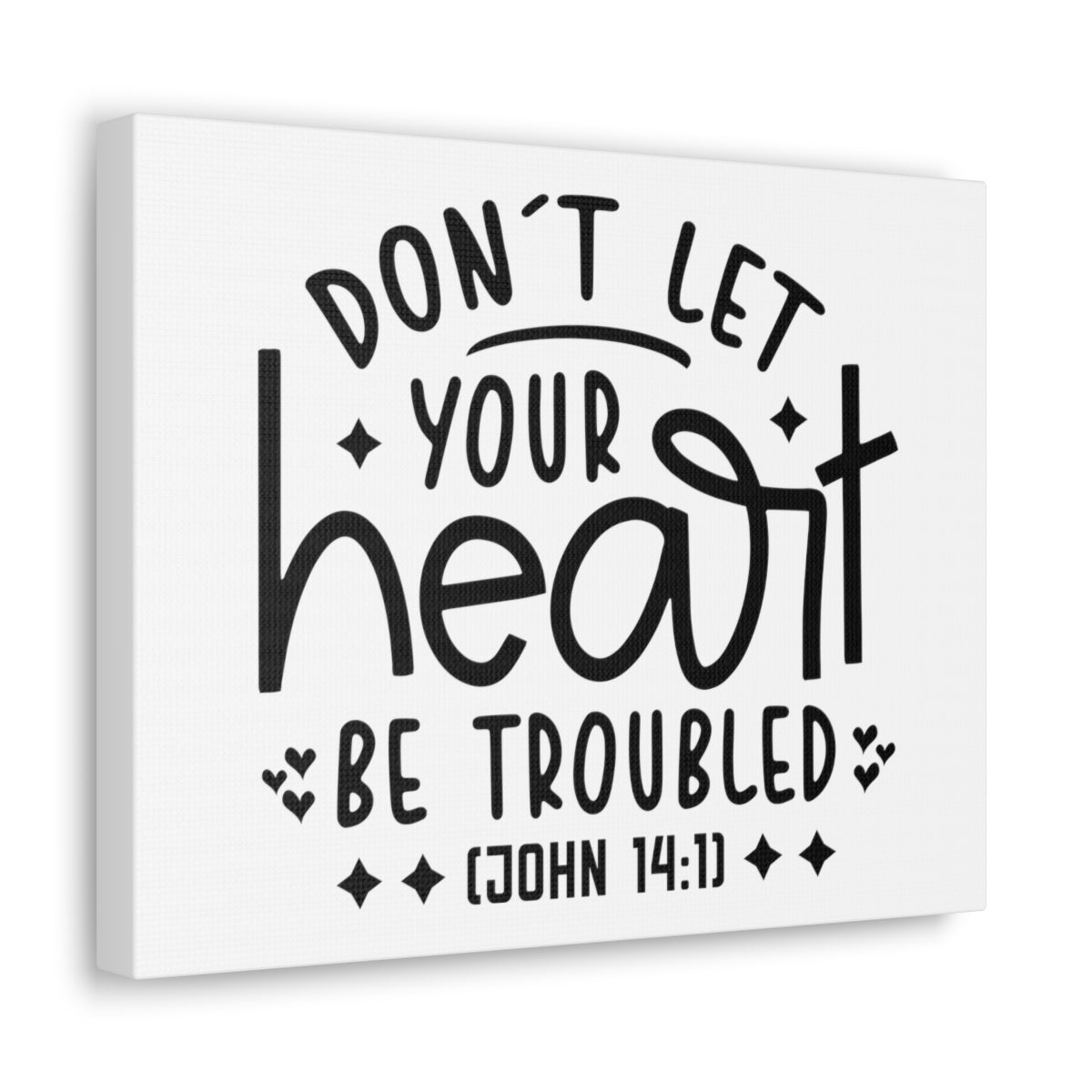 Scripture Walls Your Heart John 14:1 Star Heart Bible Verse Canvas Christian Wall Art Ready to Hang Unframed-Express Your Love Gifts