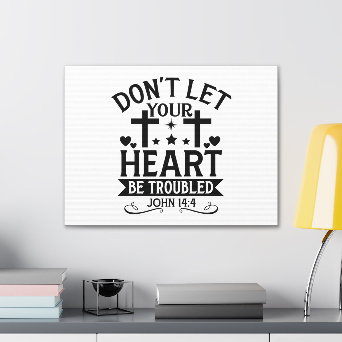 Scripture Walls Your Heart John 14:4 Stars Bible Verse Canvas Christian Wall Art Ready to Hang Unframed-Express Your Love Gifts