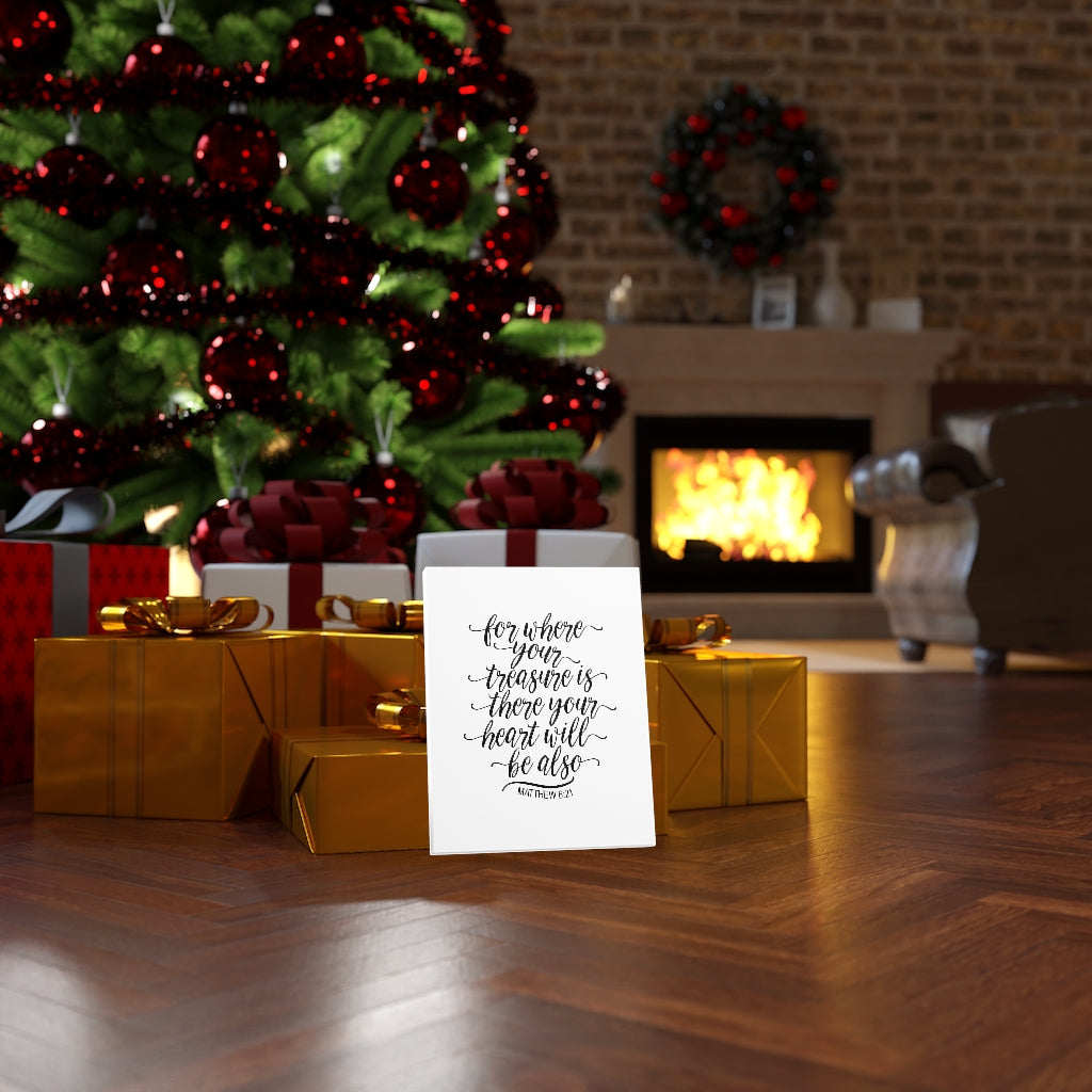 Scripture Walls Your Heart Matthew 6:21 Bible Verse Canvas Christian Wall Art Ready to Hang Unframed-Express Your Love Gifts