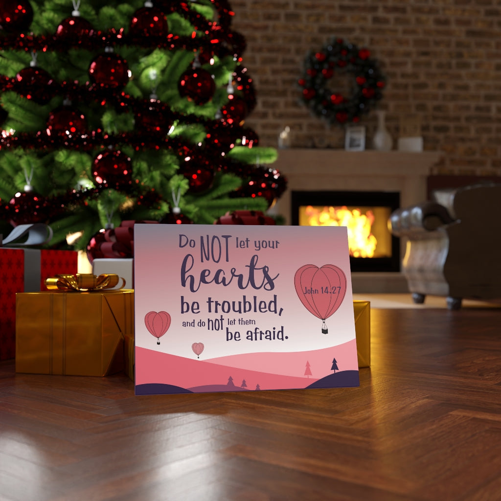 Scripture Walls Your Hearts Pink John 14:27 Bible Verse Canvas Christian Wall Art Ready to Hang Unframed-Express Your Love Gifts
