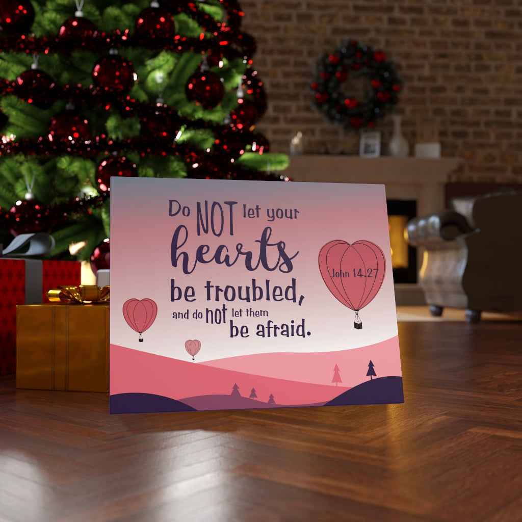 Scripture Walls Your Hearts Pink John 14:27 Bible Verse Canvas Christian Wall Art Ready to Hang Unframed-Express Your Love Gifts