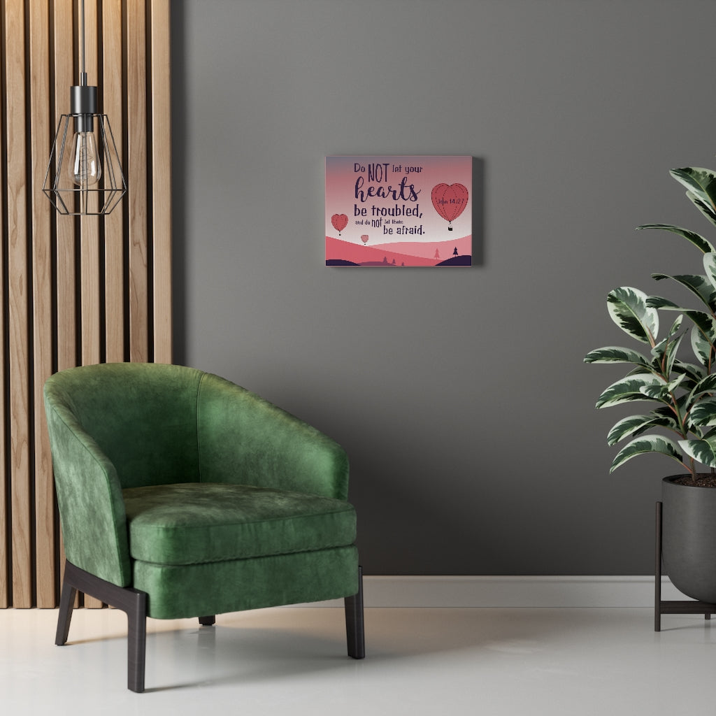 Scripture Walls Your Hearts Pink John 14:27 Bible Verse Canvas Christian Wall Art Ready to Hang Unframed-Express Your Love Gifts