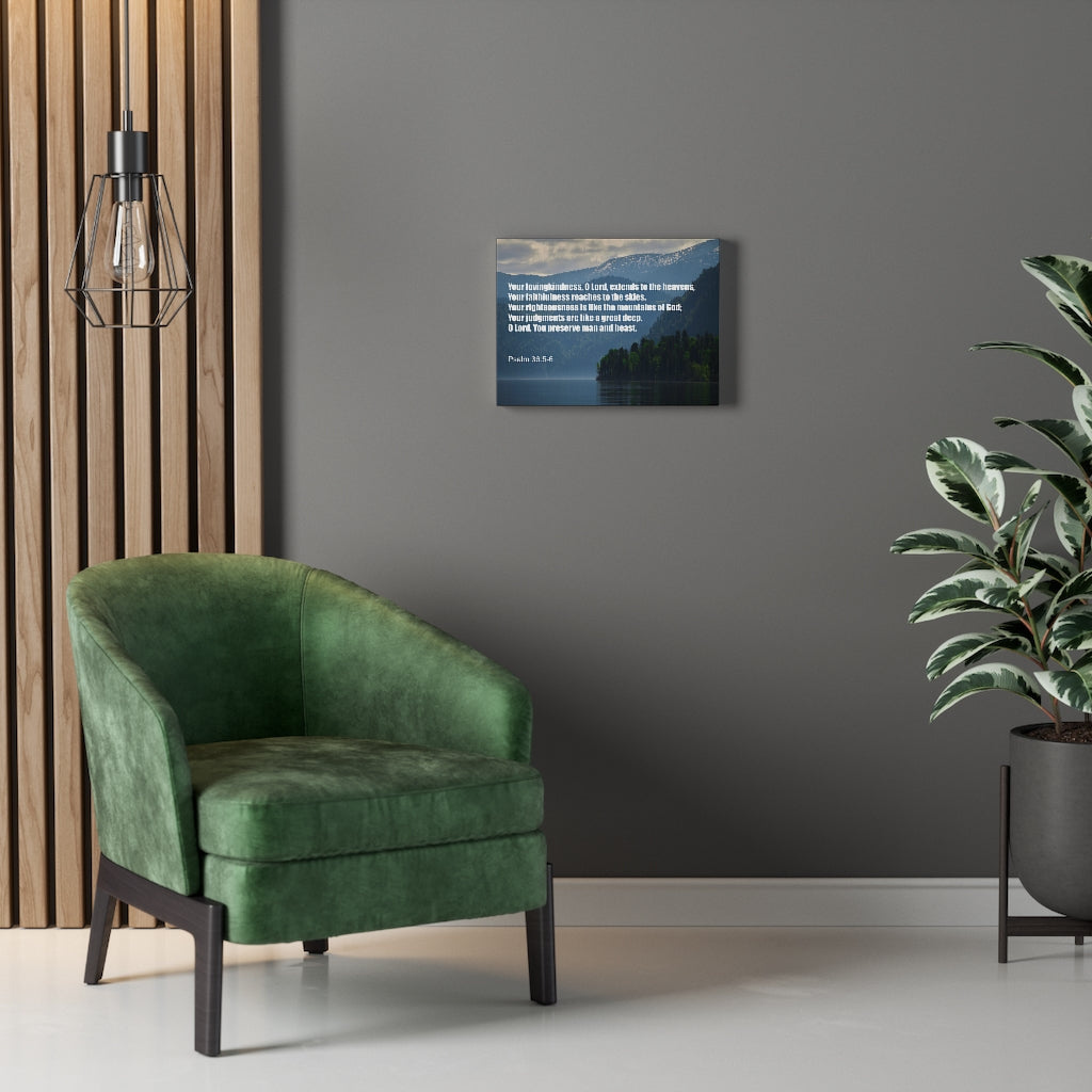 Scripture Walls Your Lovingkindness Psalm 36:5-6 Bible Verse Canvas Christian Wall Art Ready to Hang Unframed-Express Your Love Gifts