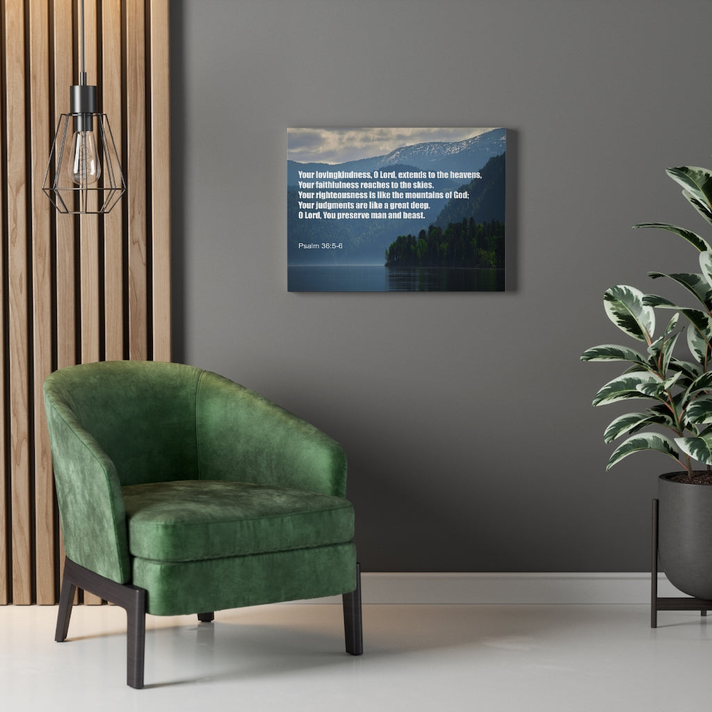Scripture Walls Your Lovingkindness Psalm 36:5-6 Bible Verse Canvas Christian Wall Art Ready to Hang Unframed-Express Your Love Gifts