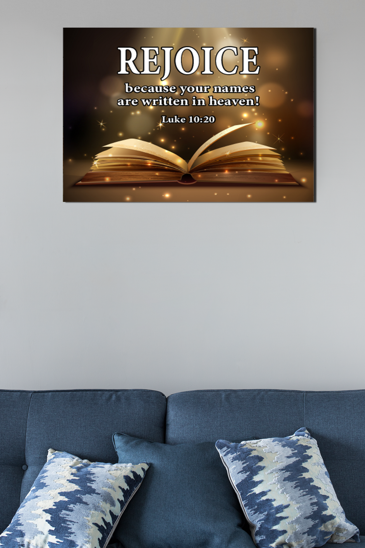Scripture Walls Your Names in Heaven Luke 10:20 Scripture Bible Verse Canvas Christian Wall Art Ready to Hang Unframed-Express Your Love Gifts