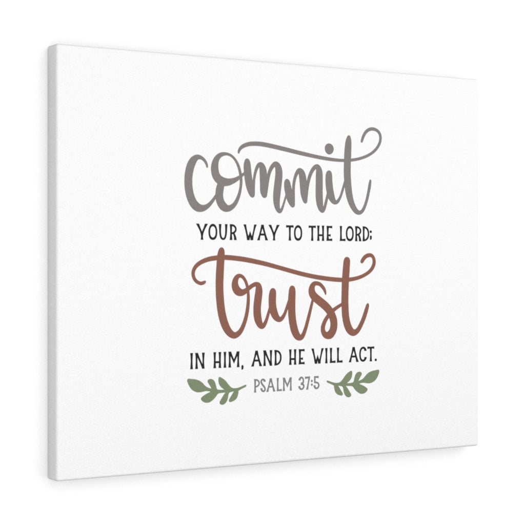Scripture Walls Your Way To The Lord Psalm 37:5 Bible Verse Canvas Christian Wall Art Ready to Hang Unframed-Express Your Love Gifts