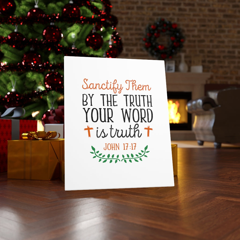 Scripture Walls Your Word Is The Truth John 17:17 Bible Verse Canvas Christian Wall Art Ready to Hang Unframed-Express Your Love Gifts
