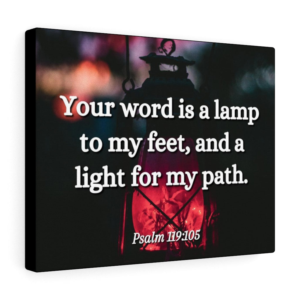 Scripture Walls Your Words Is Lamp Psalm 119:105 Bible Verse Canvas Christian Wall Art Ready to Hang Unframed-Express Your Love Gifts