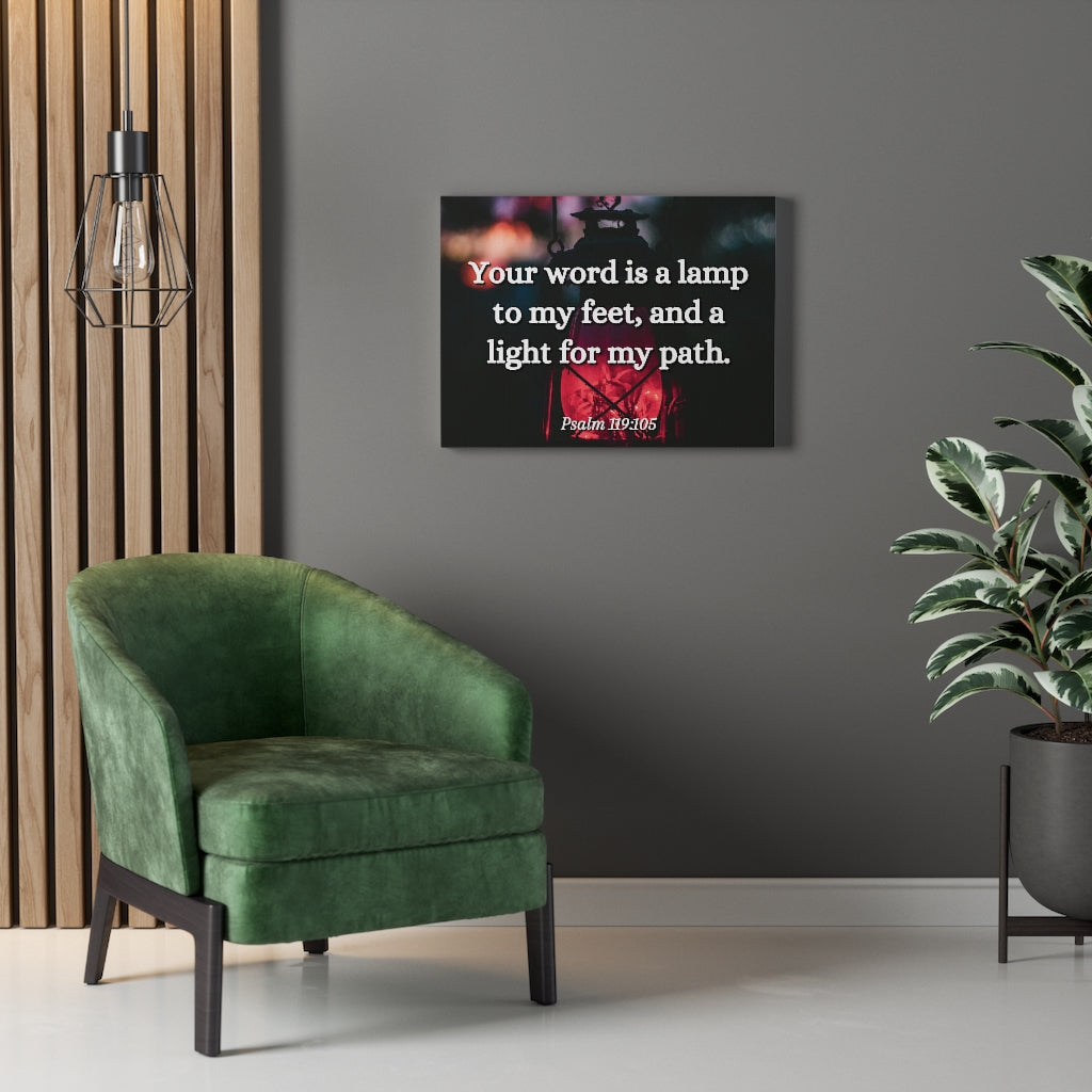 Scripture Walls Your Words Is Lamp Psalm 119:105 Bible Verse Canvas Christian Wall Art Ready to Hang Unframed-Express Your Love Gifts