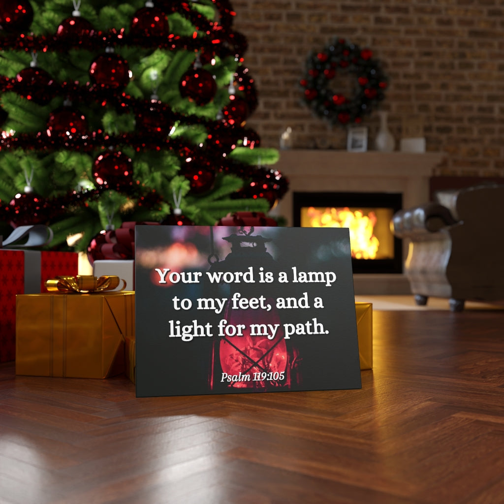 Scripture Walls Your Words Is Lamp Psalm 119:105 Bible Verse Canvas Christian Wall Art Ready to Hang Unframed-Express Your Love Gifts