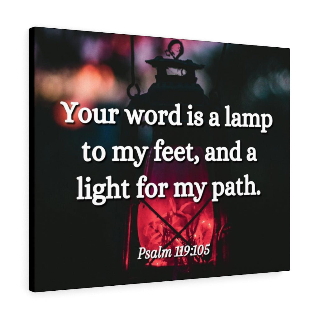 Scripture Walls Your Words Is Lamp Psalm 119:105 Bible Verse Canvas Christian Wall Art Ready to Hang Unframed-Express Your Love Gifts