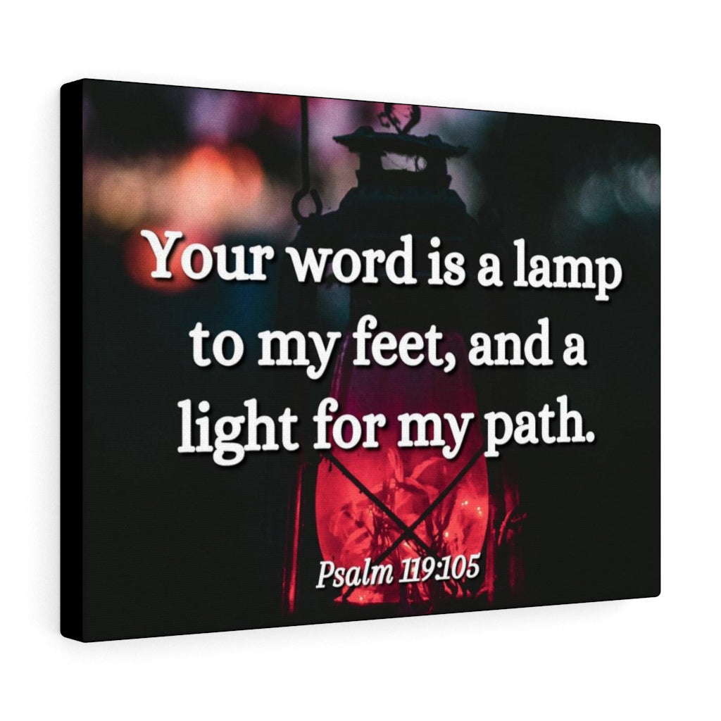 Scripture Walls Your Words Is Lamp Psalm 119:105 Bible Verse Canvas Christian Wall Art Ready to Hang Unframed-Express Your Love Gifts