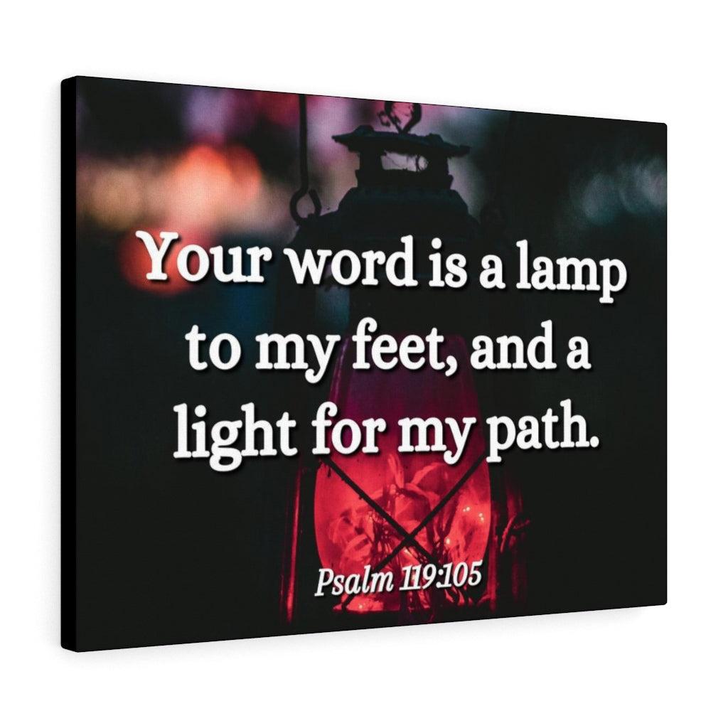 Scripture Walls Your Words Is Lamp Psalm 119:105 Bible Verse Canvas Christian Wall Art Ready to Hang Unframed-Express Your Love Gifts