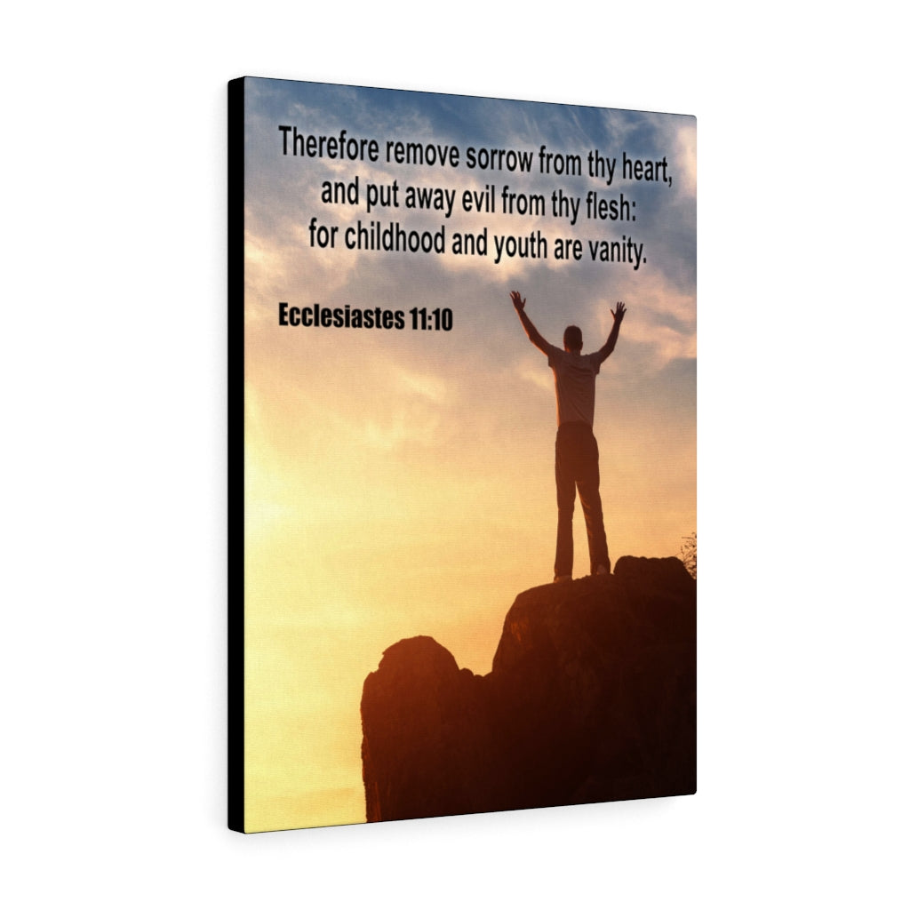 Scripture Walls Youth Are Vanity Ecclesiastes 11:10 Bible Verse Canvas Christian Wall Art Ready to Hang Unframed-Express Your Love Gifts
